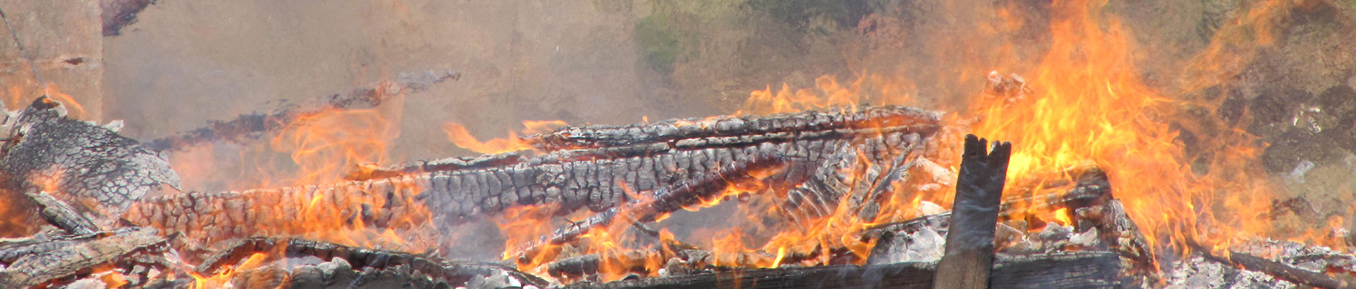 A close up view of an intense fire.