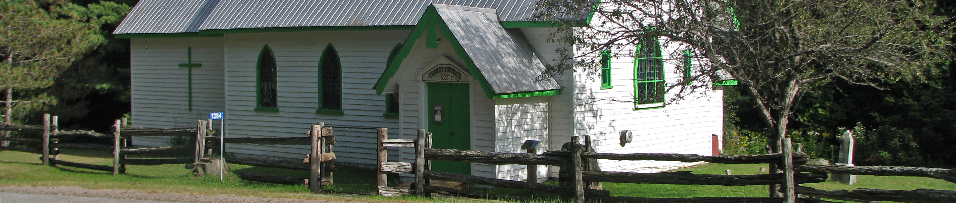 A photo of the exterior of the Essonville Historic Church.